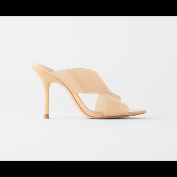 Zara Shoes Zara High Heel Vinyl Sandals Sz 75 Poshmark